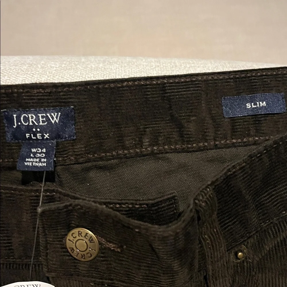 J. Crew Men’s Dark Brown Corduroy Pants Slim Fit